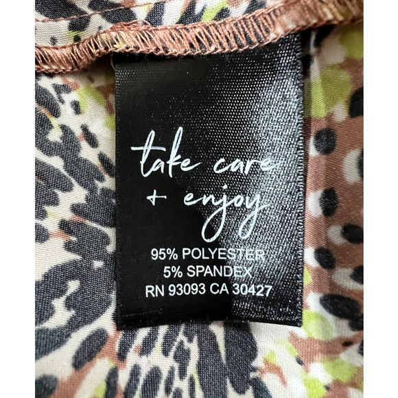 NIC+ZOE COMPANY TOP WOMENS SIZE MEDIUM DOTTY PALMS TANK BROWN NEW - Picture 9 of 12